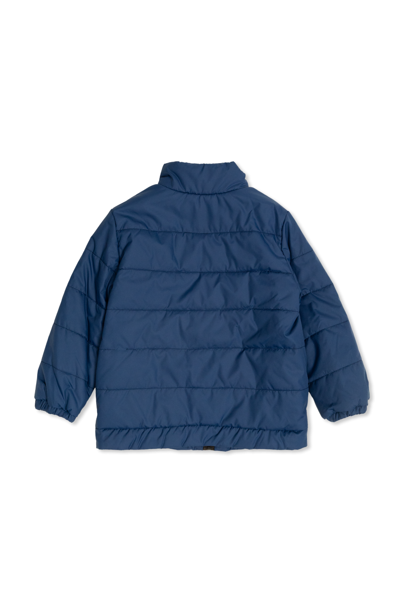 Navy blue Insulated jacket with logo patch Fendi Kids